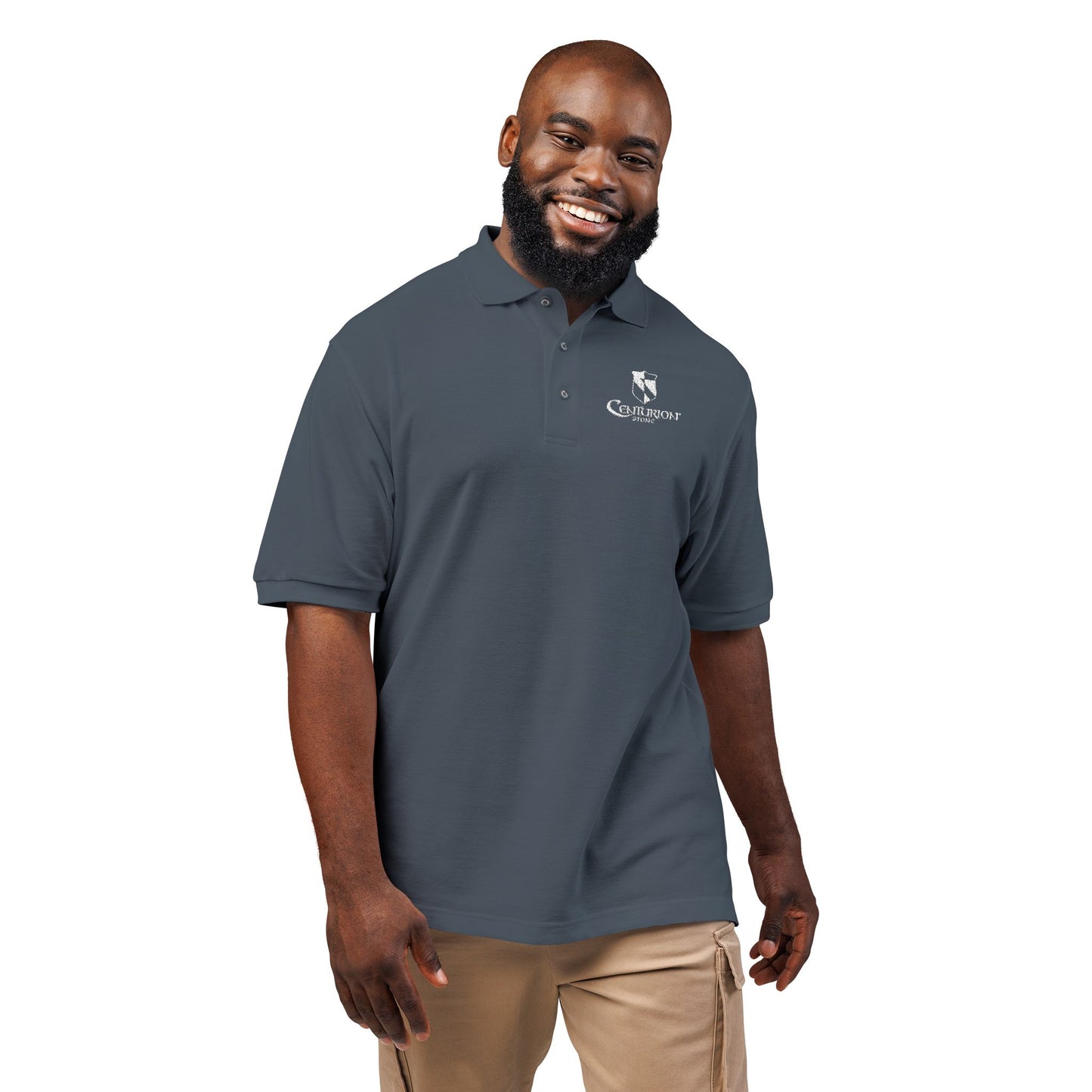 Centurion Stone Work Polo - White Logo