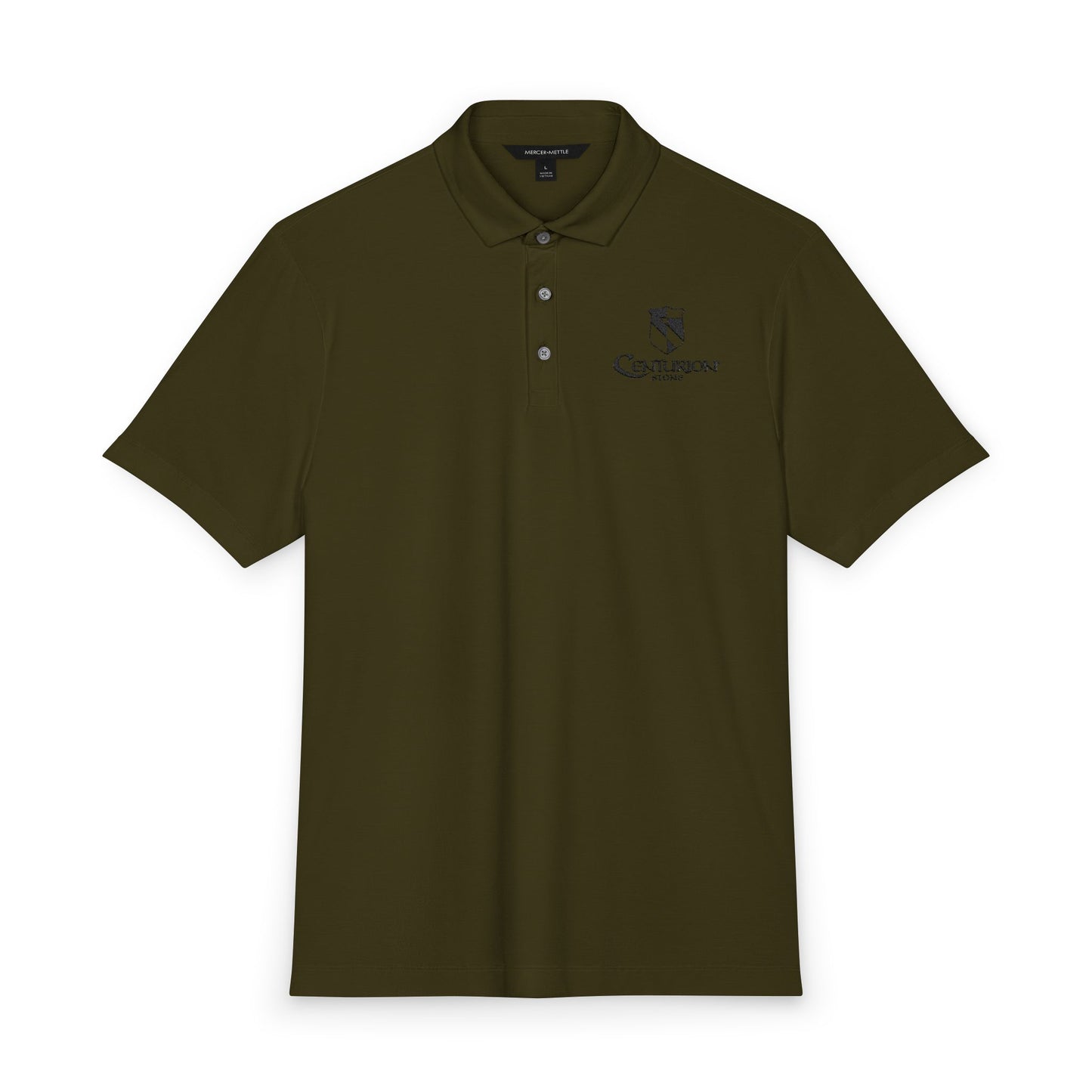 The Centurion Stone Performance Polo — Black Logo